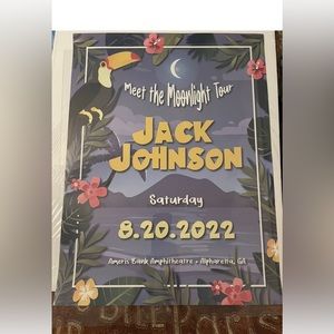 JACK JOHNSON Meet the Moonlight Tour Concert Poster Alpharetta, GA Aug. 2022